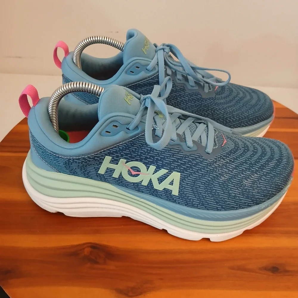 Hoka One One Gaviota 5 Womens 8.5D Blue Wide Running Shoes Sneakers 1134270